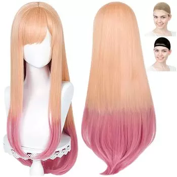 Парик для косплея CaseEden, который кукла влюбляется в Love Kitagawa Umi Marin, золотой, розовый, градуированный, белый, Mercier, набор из 2 париков, нарядов, нарядов