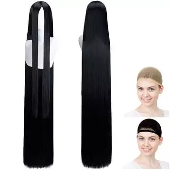 Парик для косплея CaseEden, супердлинные волосы, 150 см, черный, белый, набор из 2 париков Merche