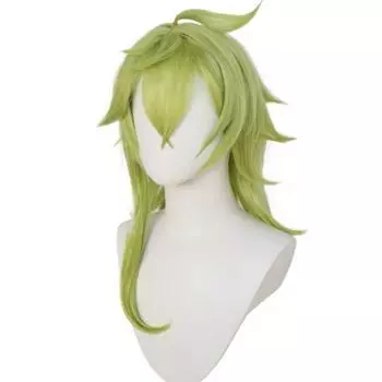 Парик для косплея Collei, игра Genshin Impact Collei Sumeru, 55 см, зеленый искусственный топ с кожей головы, термостойкий парик для Хэллоуина, ролевые игры One Size светло-зеленый