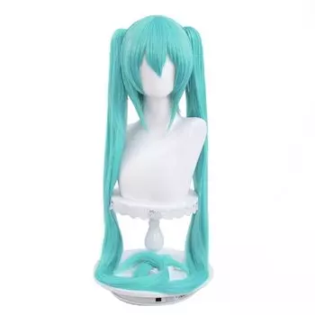 Парик для косплея Длинный парик для косплея 110 см с двумя хвостами и сеткой для парика (Бирюзово-синий) бирюзовый синий