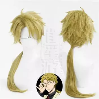 Парик для косплея Doppo Kunikida, зеленый, золотой, длинный, конский хвост, пушистые, термостойкие, синтетические волосы, парики для косплея в стиле аниме + шапочка для парика One Size