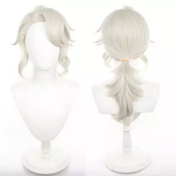 Парик для косплея Frederick Kreiburg Game Composer, длинные серые вьющиеся термостойкие синтетические волосы, парики для вечеринок унисекс + шапочка для парика One Size