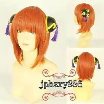 Парик для косплея Gintama Kagura Kagura Kaze В комплект входят 2 бонусных предмета Термостойкий + оранжевый