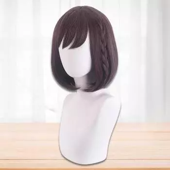 Парик для косплея, гладкий, имитация пушистого, мягкого, полного покрытия, для ролевых игр, светло-фиолетовый, короткий, парик Shinonome Ena с челкой, праздничный товар светло-фиолетовый