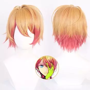 Парик для косплея Hoshino Akuamarin Oshi No Ko, 32 см, оранжево-розовый, термостойкий, синтетический, парики для косплея в стиле аниме + шапочка для парика One Size