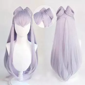Парик для косплея KDA Baddest Evelynn LOL, длинные синие фиолетовые парики для косплея с пучками, термостойкие синтетические волосы, парики в стиле аниме + шапочка для парика One Size