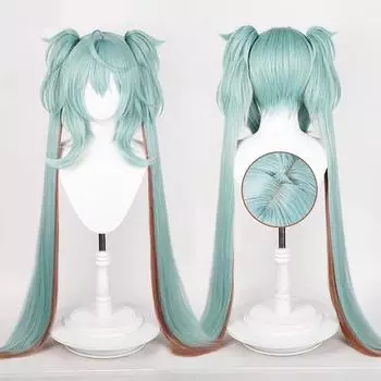 Парик для косплея Miku Rascal Little Devil, длинный, голубой, с хвостиками, термостойкие синтетические волосы, парики для Хэллоуина в стиле аниме + шапочка для парика One Size