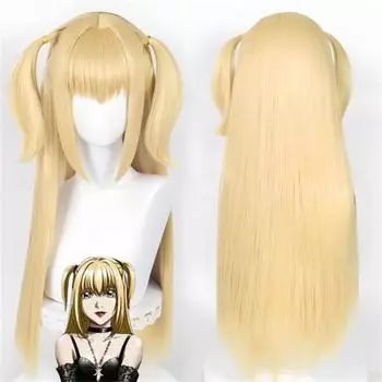 Парик для косплея MisaMisa Аниме Тетрадь смерти Косплей Misa Amane Золотые длинные термостойкие волосы парики One Size