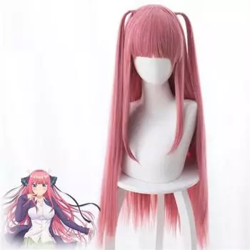 Парик для косплея Nakano Nino, высокое качество, 80 см, длинные, красные, термостойкие волосы, парики для ролевых игр на Хэллоуин + шапочка для парика One Size