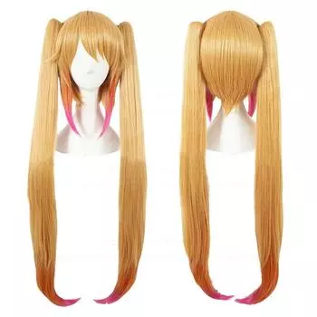 Парик для косплея Tohru Kobayashi Dragon Maid, длинные, золотисто-розовые, с эффектом омбре, термостойкие синтетические волосы, парики для аниме + шапочка для парика One Size