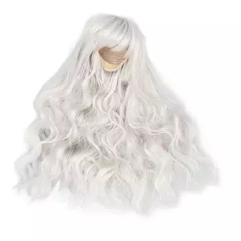 Парик для кукол с шарнирным соединением, кудрявый, мягкий, термостойкий, подстригаемый, мягкий на ощупь, 16 париков для кукол с челкой для серебряный серый