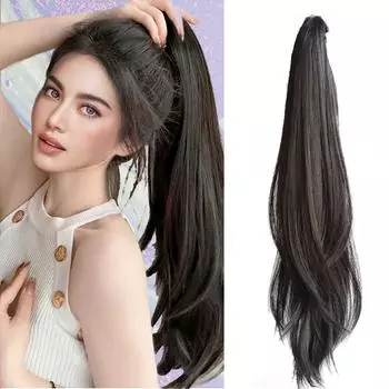 Парик для наращивания волос Bybrana, микрозавитые с маленькой ручкой, высокий хвост, пушистые волосы, увеличивающие волосы