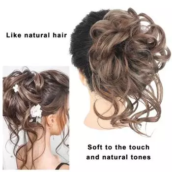 Парик «Грязный пучок», резинка для волос, эластичное волокно, волосы, натуральные шелковистые, пушистые, реалистичные, высокотемпературные, для наращивания волос для женщин и девочек F