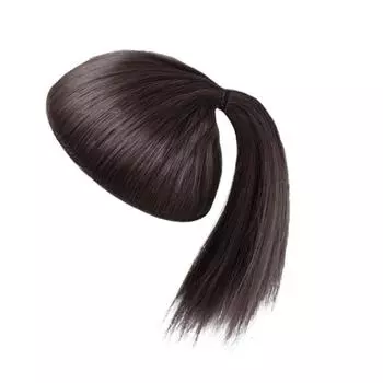 Парик из кожуры помело Голова Парик Мешок для волос Пучок Валик Хвост Накладные волосы Женщины коричневый/чёрный