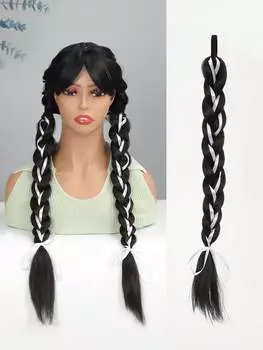 Парик из синтетических плетеных волос с лентой и хвостиком 20inch