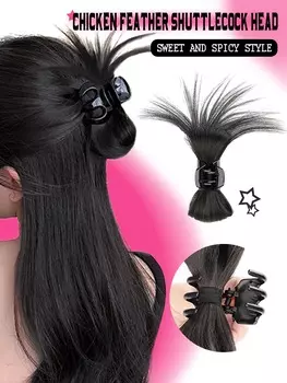 Парик из синтетических волос Bun Hair 10 дюймов, натуральный черный, заколка для волос для женщин 10inch