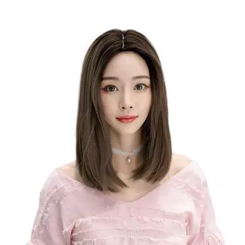 Парик Karasu no Yasato, без челки, с пробором по центру, шоколадно-коричневый, завитой внутрь, ниспадающий спереди, для взрослых, для девочек, милый, повседневный, очень прозрачный, короткий