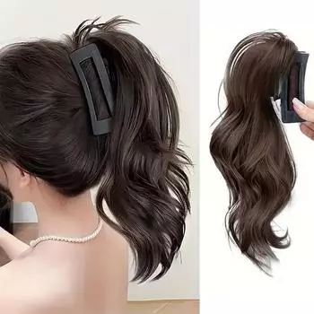 Парик «конский хвост» с зажимом в виде когтей и синтетическим зажимом для косичек «конский хвост». Элегантный и естественный хвост, подходящий для ежедневного использования.