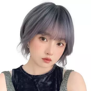 Парик Короткий Боб Натуральный Полный Парик Пермская Волна [Bright Lala] Женский hf1918-SYK