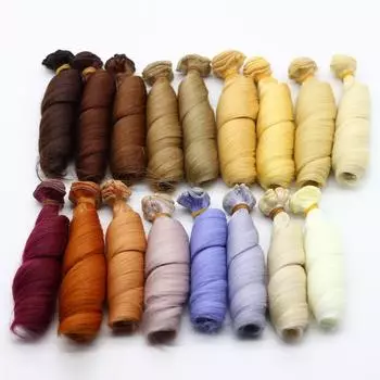 Парик куклы 15 см * 100 см Американская кукла Высокотемпературный шелковый парик Маленькая кукла Аксессуары для парика NO1