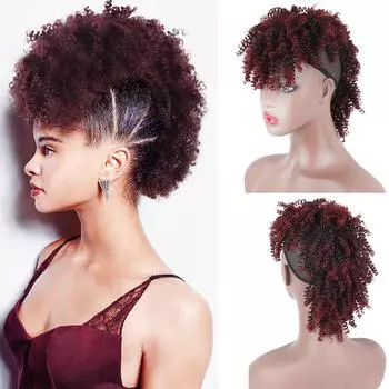 Парик MERISIHAIR-ирокез, синтетические волосы, пучок, прическа, на заколке, натуральный парик для наращивания волос на шесть зажимов и две расчески 45cm