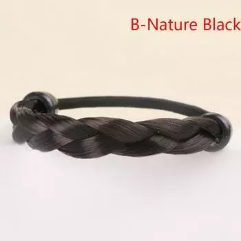Парик плетеный резинка эластичная резинка для волос завязка на голову кольцо для волос парик коса фиксированная прическа резинка для удлинения конского хвоста держатель Nature Black