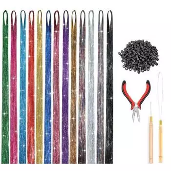 Парик Разноцветные Перья Цветные Пряди Наращивание Волос Синтетический Шиньон Поддельные Прямые B