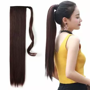 Парик Remeehi Ponytail Velcro Термостойкий с длинным вырезом, легко укладывать, натуральный черный, прямой, женский, Ponytail, парик, парик, пушистый, волосы,