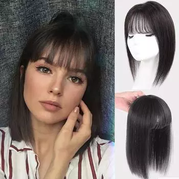 Парик с 3D челкой, женский бесшовный высокотемпературный парик, верхняя сменная крышка, белые волосы, искусственная челка