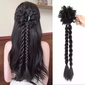 Парик с хвостиком Hanfu Claw Clip, парик с косичками для бокса, новый парик в китайском стиле для женщин темно-коричневого