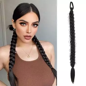 Парик с хвостиком, модный и натуральный парик из синтетического волокна, длинная коса, искусственный хвост с высокой завязкой