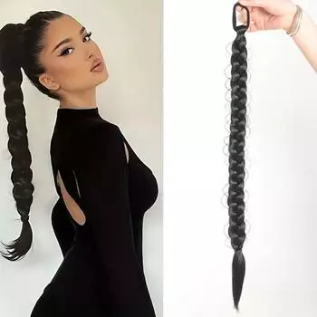 Парик с косой для девочек, коса с хвостиком, жареное тесто, длинная коса, парик с конским хвостом