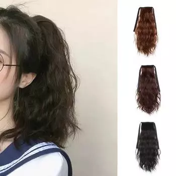 Парик с ремешком, удобный в ношении инструмент для макияжа, портативный, полезный, удлиненный хвост, длинный для вечеринки темно-коричневого