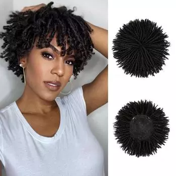 Парик с заколкой в плетеных волосах Полупарики для женщин Короткие синтетические кусочки Парик Афро-волосы для женщин и мужчин Парики Шиньоны для редеющих волос 20cm