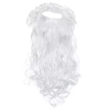 Парик Санта-Клауса + набор бороды, аксессуар для костюма, рождественское нарядное платье для взрослых One Size