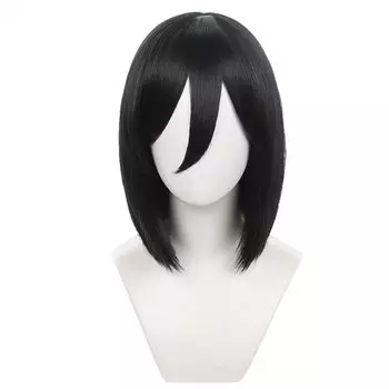 Парик Sizuuenn Attack on Titan Mikasa Ackerman для косплея, термостойкий парик, высокотемпературная нить для волос, парик для косплея, специальное сетевое событие, школьный фестиваль