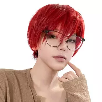 Парик Sofeiyan, короткая одежда, Harajuku, полный парик, натуральный, термостойкий, с маленьким лицом, популярный, красивый, модный, унисекс, для косплея, для студентов, для поездок на работу, для мужчин вино красного