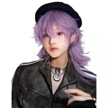 Парик Sofeiyan Wolf Mullet Wolf Длинный стильный слой Красивый натуральный маленький лик Одежда Harajuku Makeover Косплей Полный парик Черный парик Косплей унисекс