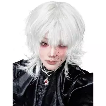 Парик Sofeiyan Wolf Mullet Wolf Длинный стильный слой Красивый натуральный маленький лик Одежда Harajuku Makeover Косплей Полный парик Черный парик Косплей унисекс
