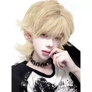 Парик Sofeiyan Wolf Mullet Wolf Длинный стильный слой Красивый натуральный маленький лик Одежда Harajuku Makeover Косплей Полный парик Черный парик Косплей унисекс золотой