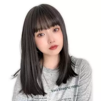 Парик Средний Полный Парик Внутренний Цвет Блондинка с Челкой Парик [Bright Lala] Полудлинный Женский hf1780-BC