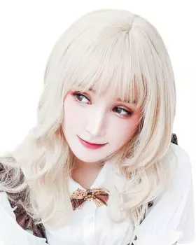 Парик TefuRe, блонд, средние волны, кудрявый, косплей, парик, золотой, косплей, парик на Хэллоуин, натуральный, полудлинный TS-148-2-Gd золотой