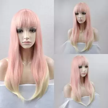 Парик Волосы Парик T Цвет Постепенное Изменение Цвета Длинные Вьющиеся Волосы, Волосы Женские Средние И Длинные Головные Уборы