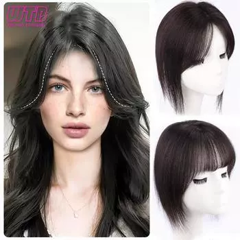 Парик WTB Synthesis, челка средней части, наращивание волос, заколка на лбу, естественная бесшовная французская косая челка, восьмизначная челка Ext