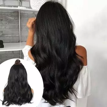 Парик женские длинные волосы имитация бесследного наращивания волос натуральный невидимый пушистый увеличенный объем волос парик с рябью на воде кусочки