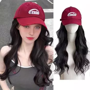 Парик женский синтетический термостойкий с большой волной и надписью Emis, красного цвета, для вечеринок на Хэллоуин и Рождество