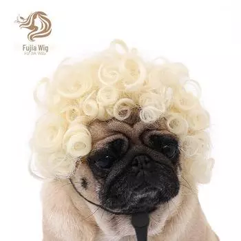 Парики для домашних животных: Универсальные афро-парики для кошек и собак, идеально подходят для Рождества и Хэллоуина Afro жёлтый/красный