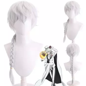 Парики для косплея 85 см, парик для косплея Николая Гоголя, аниме Бунго, бродячие собаки 4, парик Николая Гоголя, светло-голубая коса, термостойкие парики из волос 85cm бежевый