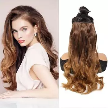 Парики для наращивания волос с пятью картами, волнистые вьющиеся длинные волосы, женские парики из синтетического волокна, простые и удобные в носке