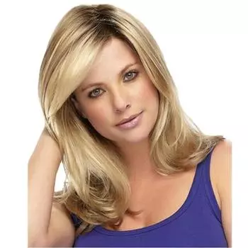 Парики из синтетических волос с челкой, длинные волнистые парики для женщин, термостойкий омбре, коричневый блондин для женщин, ежедневный парик для косплея золотой